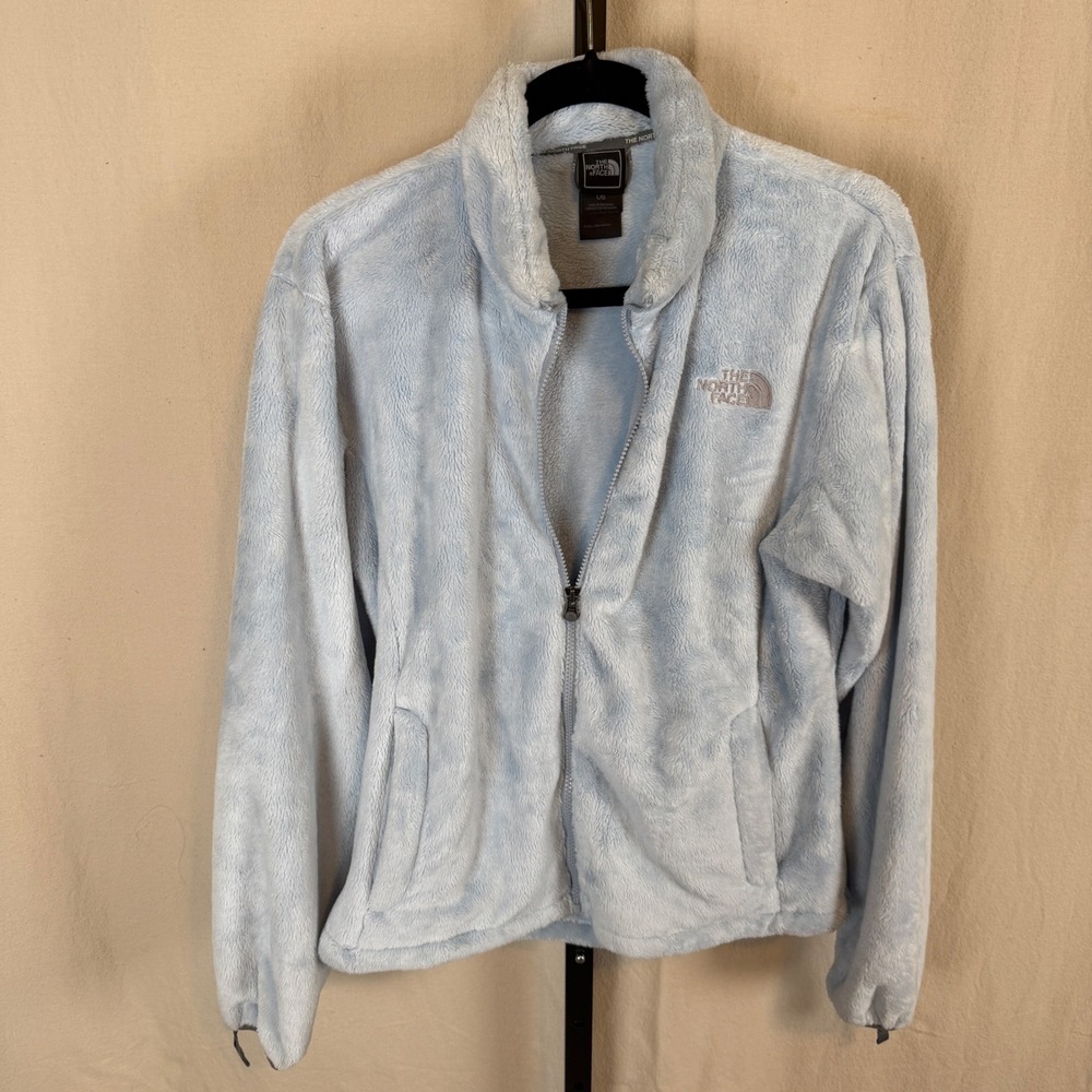 The North Face Osito Fleece Jacket Womens Large Light Blue Full Zip AANQ F07